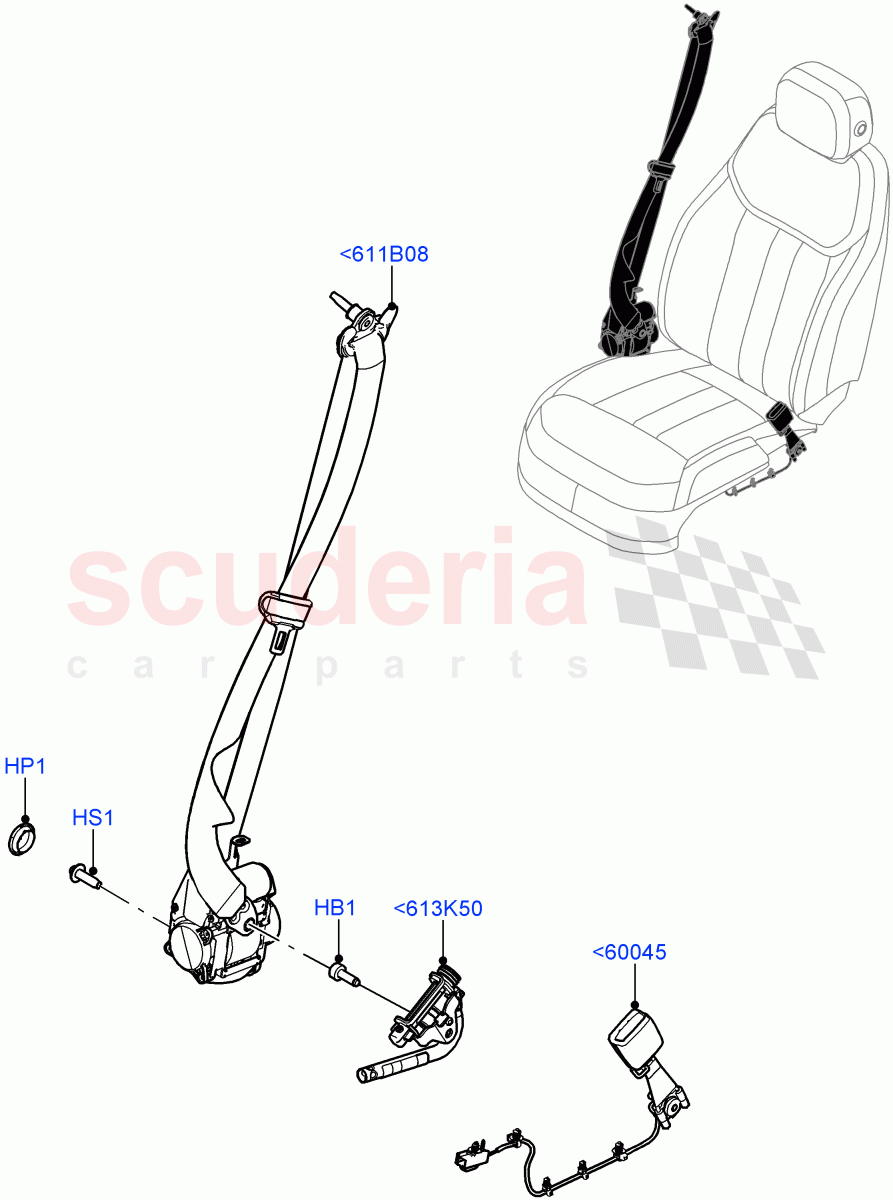 Front Seat Belts of Land Rover Land Rover Range Rover (2022+) [4.4 V8 Turbo Petrol NC10]