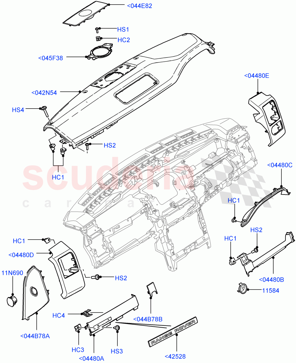 Instrument Panel(External, Upper)((V)FROMAA000001) of Land Rover Land Rover Range Rover (2010-2012) [5.0 OHC SGDI SC V8 Petrol]