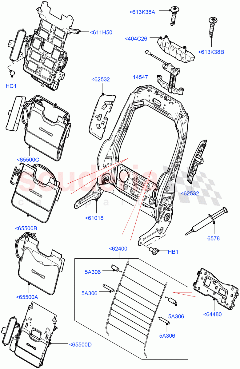 Front Seat Back((V)TOHA999999) of Land Rover Land Rover Range Rover (2012-2021) [3.0 I6 Turbo Diesel AJ20D6]