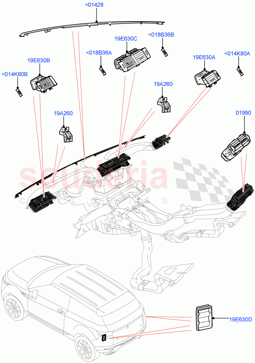 Air Vents, Louvres And Ducts (External Components) (Halewood (UK)) of Land Rover Land Rover Range Rover Evoque (2012-2018) [2.0 Turbo Diesel]
