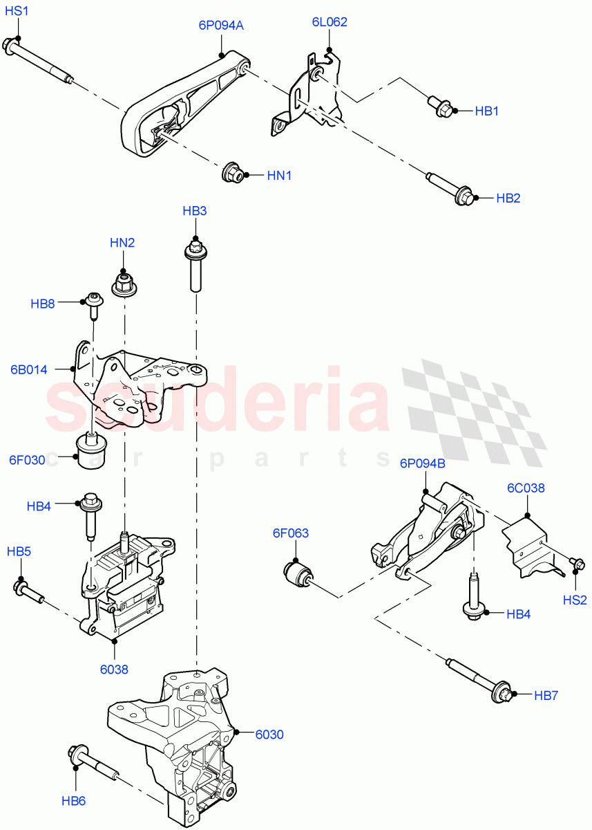 Engine Mounting(1.5L AJ20P3 Petrol High PHEV,Changsu (China))((V)FROMKG446857) of Land Rover Land Rover Discovery Sport (2015+) [2.0 Turbo Diesel AJ21D4]