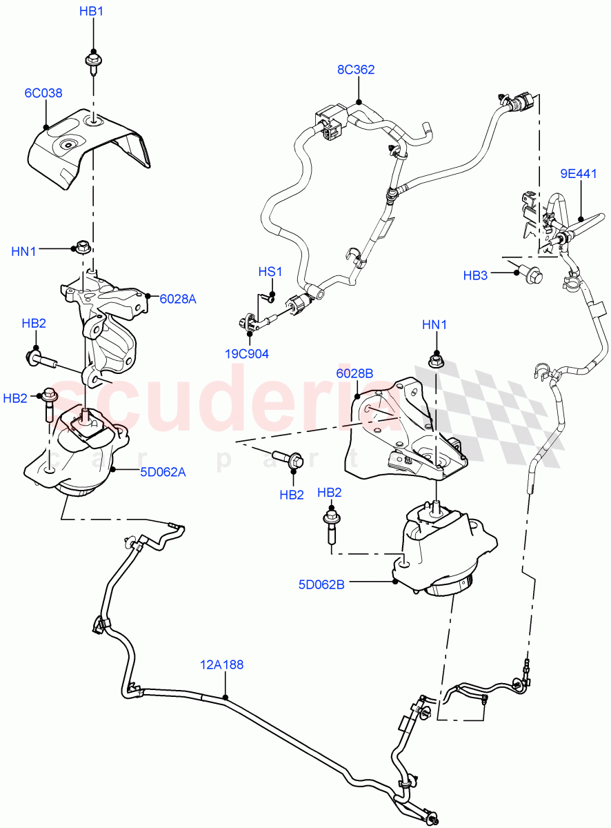 Engine Mounting(2.0L AJ21D4 Diesel Mid)((V)FROMMA000001) of Land Rover Land Rover Range Rover Velar (2017+) [5.0 OHC SGDI SC V8 Petrol]