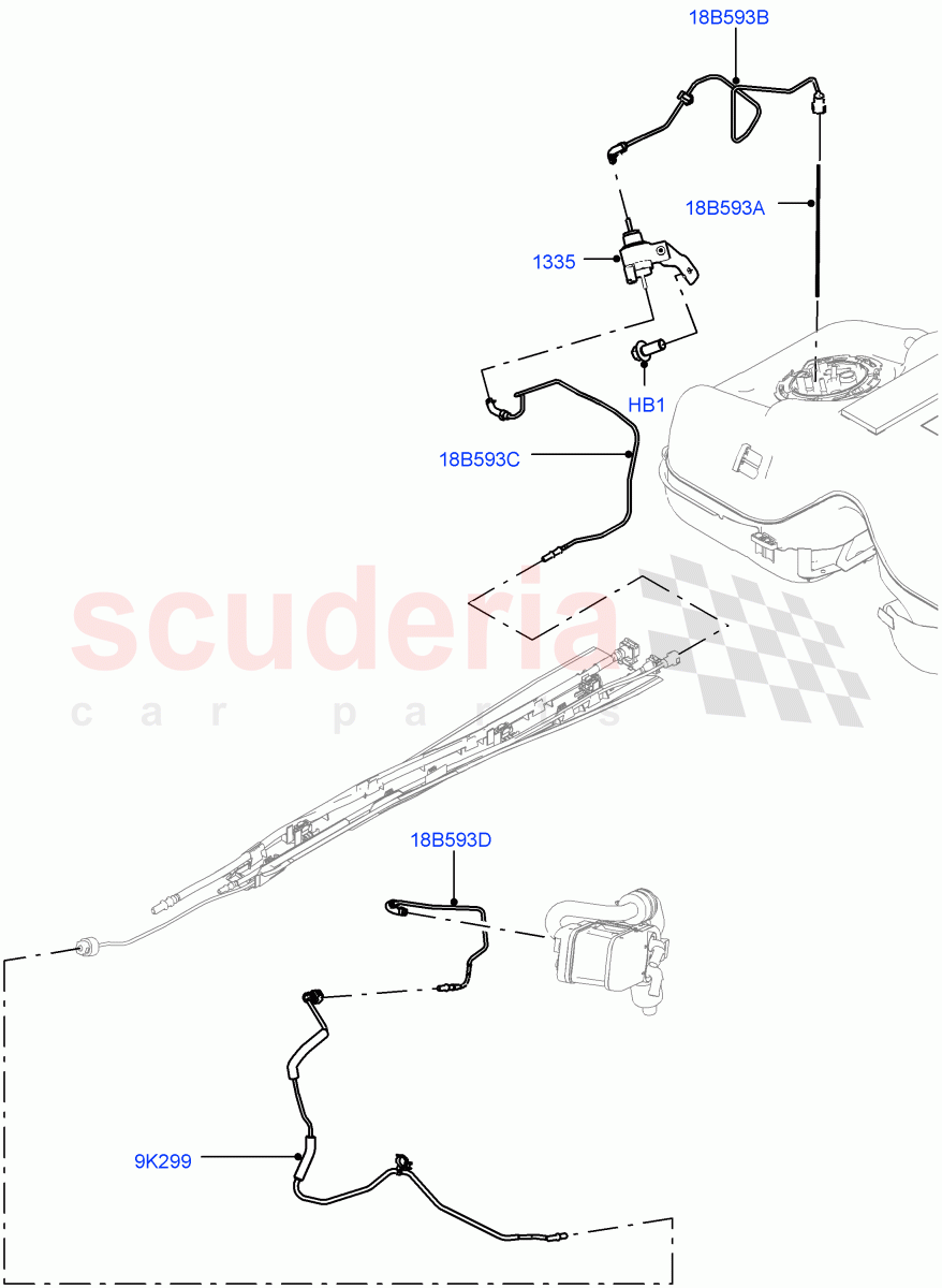 Auxiliary Fuel Fired Pre-Heater(Heater Fuel Supply)(Halewood (UK),Fuel Heater W/Pk Heat With Remote,Fuel Fired Heater With Park Heat,With Fuel Fired Heater,Fuel Heater W/Pk Heat Less Remote) of Land Rover Land Rover Discovery Sport (2015+) [2.0 Turbo Diesel AJ21D4]