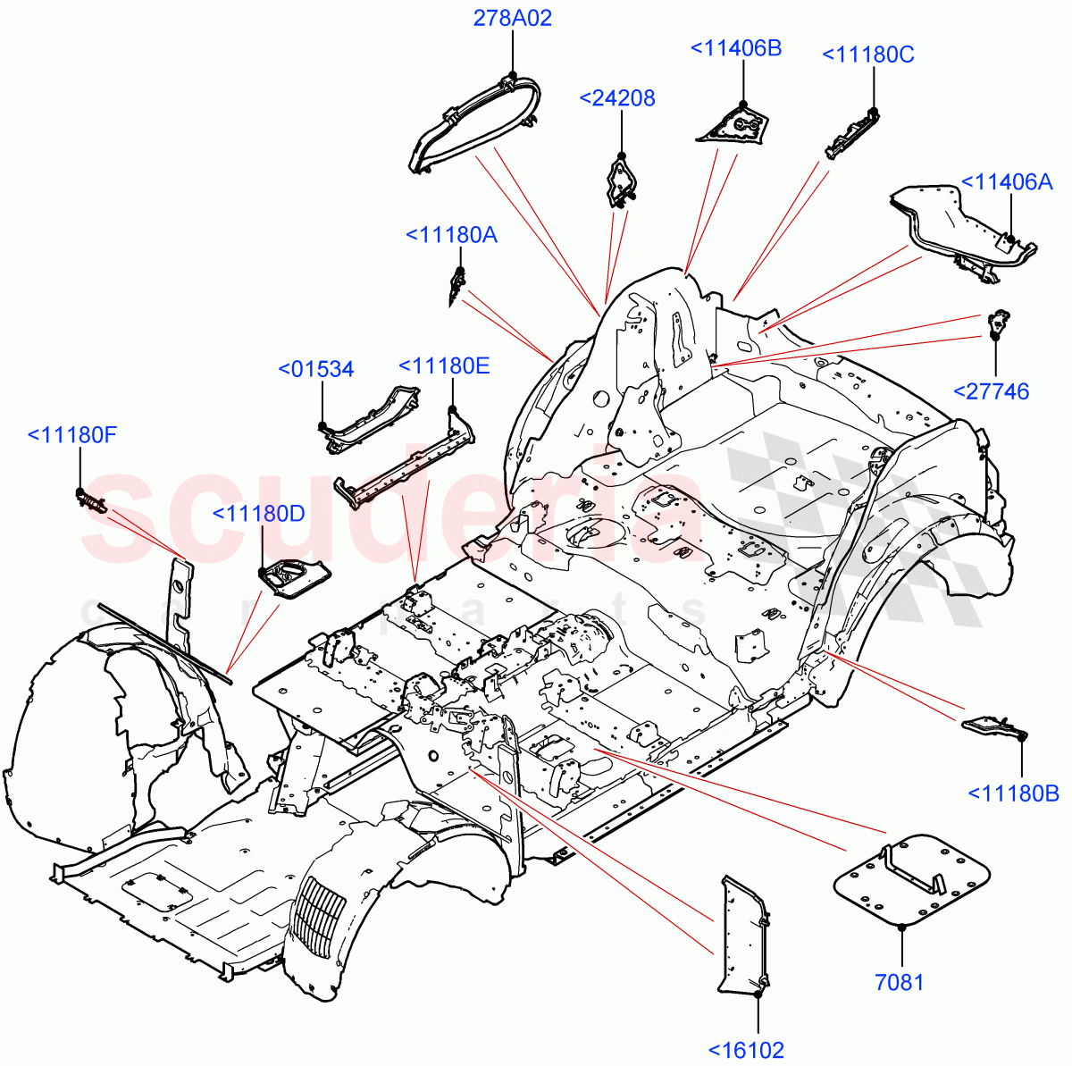 Insulators - Body(Itatiaia (Brazil)) of Land Rover Land Rover Range Rover Evoque (2019+) [2.0 Turbo Petrol AJ200P]