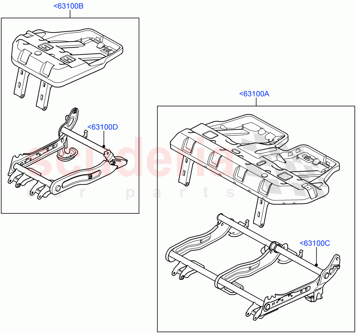 Rear Seat Base((V)TO9A999999) of Land Rover Land Rover Range Rover Sport (2005-2009) [4.2 Petrol V8 Supercharged]