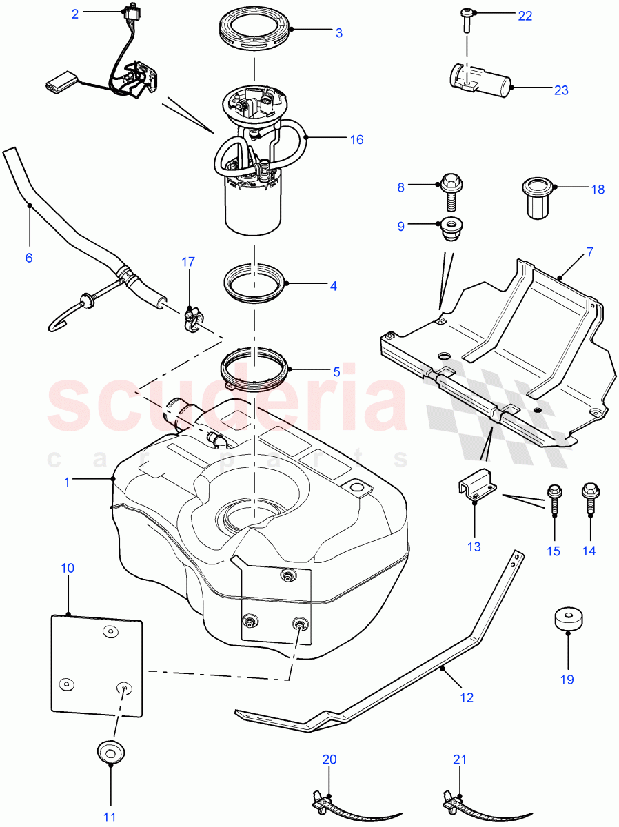 Fuel Tank & Related Parts ((V) FROMCA000001) of Land Rover Land Rover Defender (2007-2016)