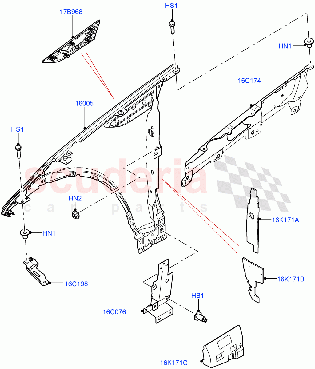 Dash Panel And Front Fenders (Nitra Plant Build) ((V) FROMK2000001) of Land Rover Land Rover Discovery 5 (2017+) [2.0 Turbo Petrol AJ200P]