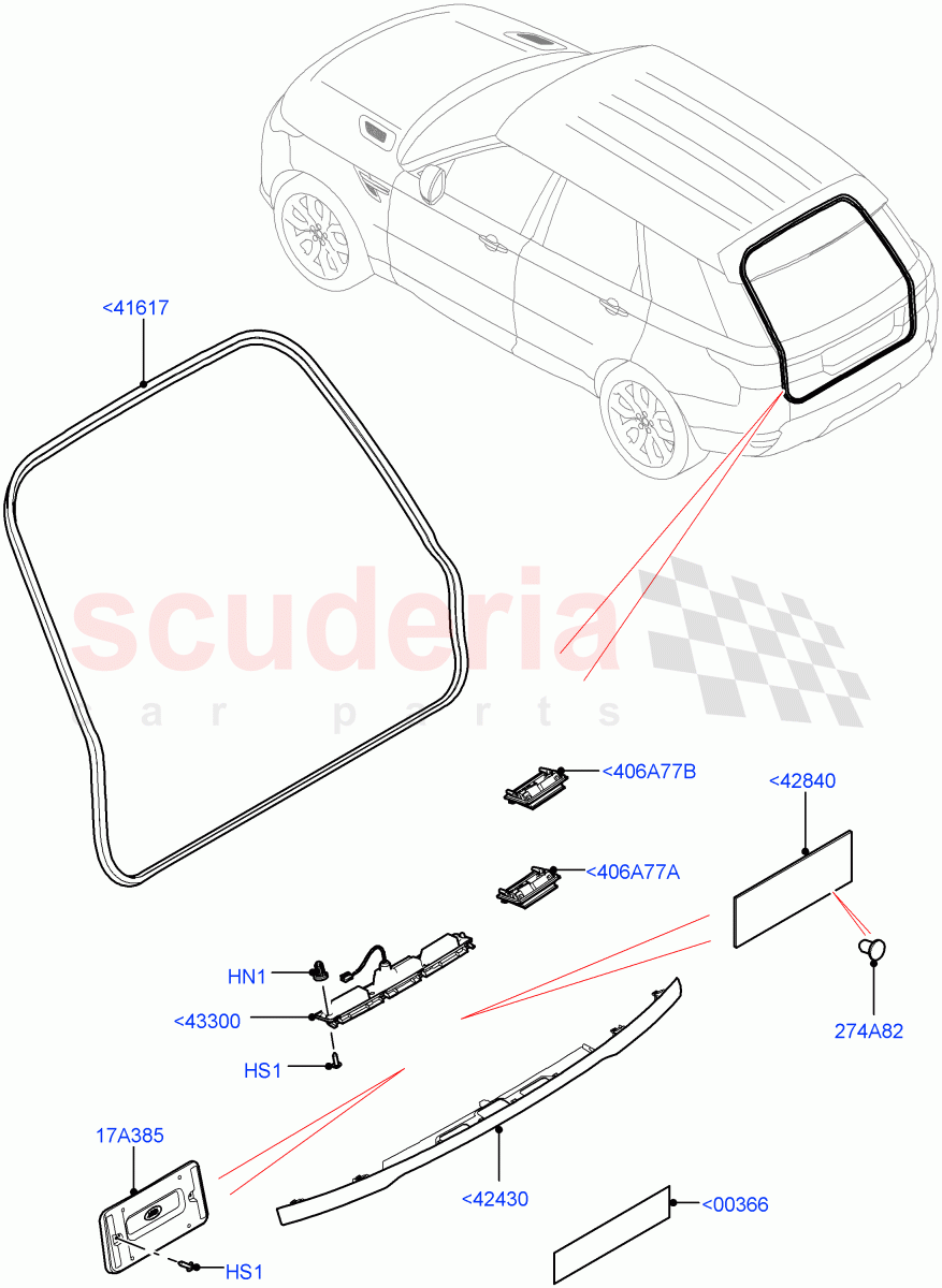 Luggage Compartment Door (Finisher And Seals) of Land Rover Land Rover Range Rover Sport (2014+) [5.0 OHC SGDI SC V8 Petrol]