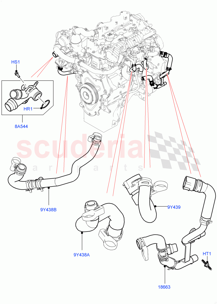 EGR Cooling System (Nitra Plant Build) (2.0L I4 DSL HIGH DOHC AJ200) ((V) FROMK2000001) of Land Rover Land Rover Defender (2020+) [2.0 Turbo Diesel]