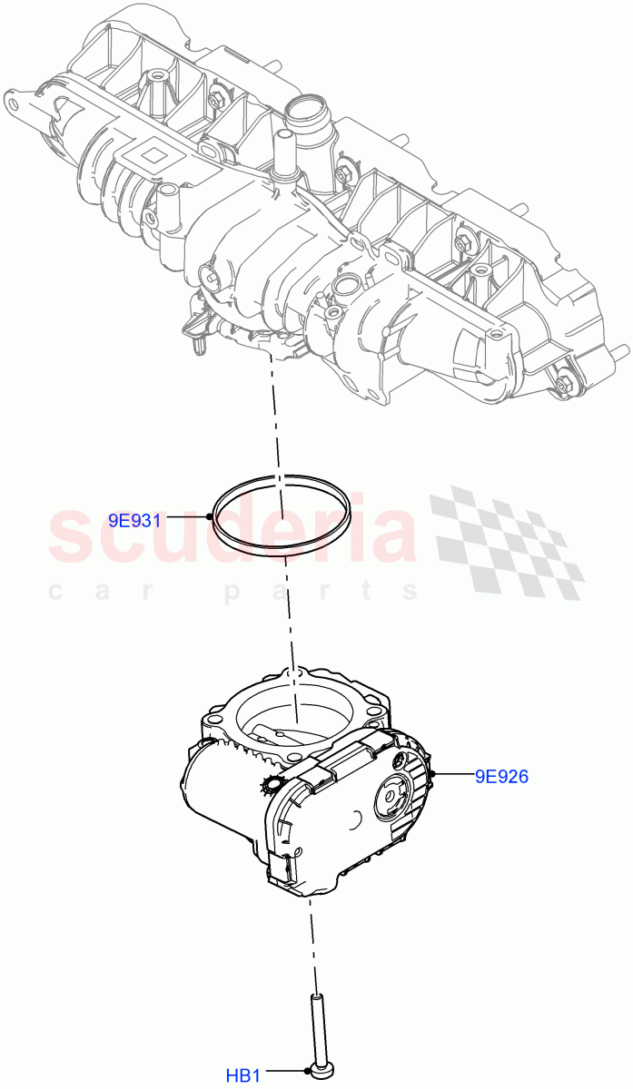 Throttle Housing(2.0L AJ20P4 Petrol E100 PTA,Itatiaia (Brazil))((V)FROMLT000001) of Land Rover Land Rover Discovery Sport (2015+) [2.0 Turbo Petrol AJ200P]