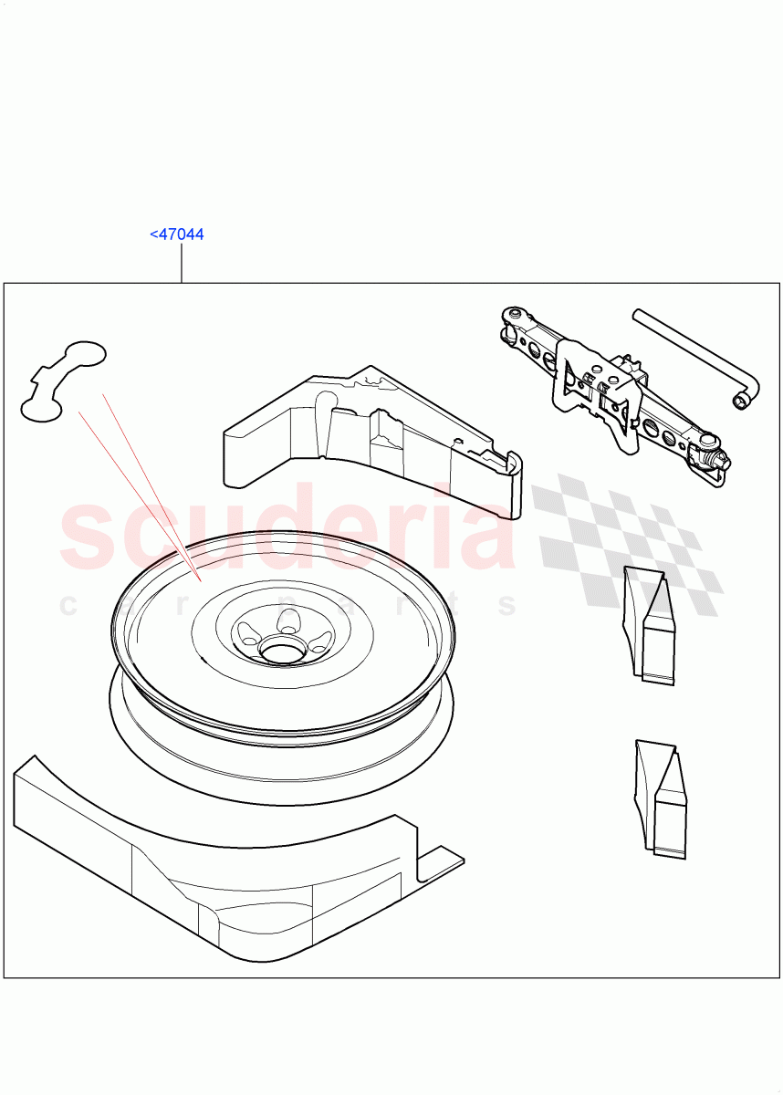 Accessory Wheels(Spare wheel kit, Nitra Plant Build, Solihull Plant Build) of Land Rover Land Rover Discovery 5 (2017+) [2.0 Turbo Diesel]