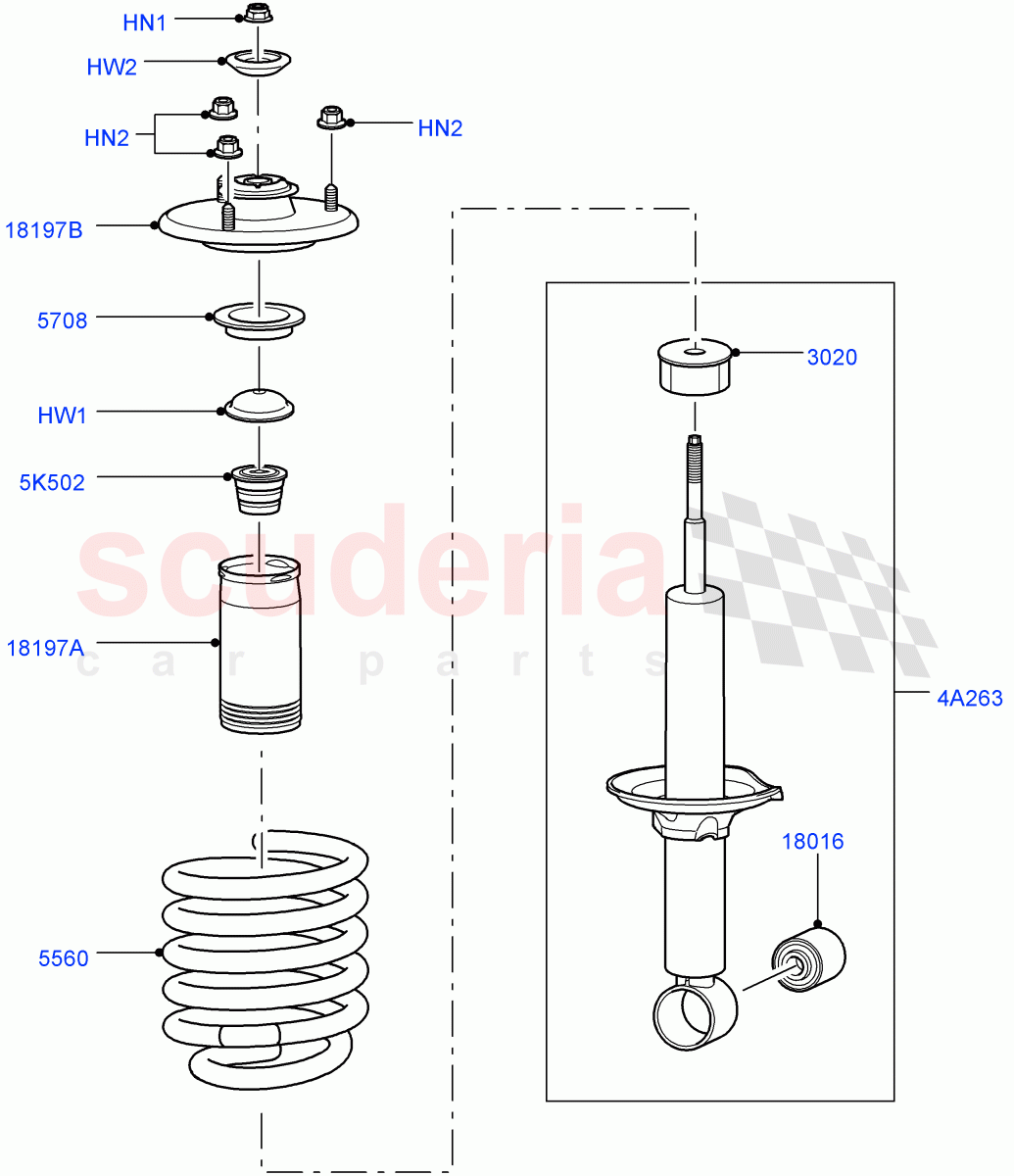 Rear Springs And Shock Absorbers (With Standard Duty Coil Spring Susp) ((V) FROMAA000001) of Land Rover Land Rover Discovery 4 (2010-2016) [3.0 Diesel 24V DOHC TC]