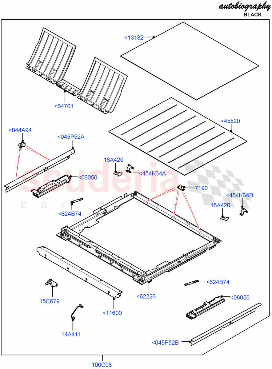 Load Compartment Trim(Autobiography Black / SV Autobiography)(Limited Edition Lux Leather,Loadspace Floor - Carpet,Perforated Soft Grain Leather,2S AL Leather Diamond,Loadspace Floor - Veneer)((V)FROMJA000001) of Land Rover Land Rover Range Rover (2012-2021) [3.0 I6 Turbo Petrol AJ20P6]