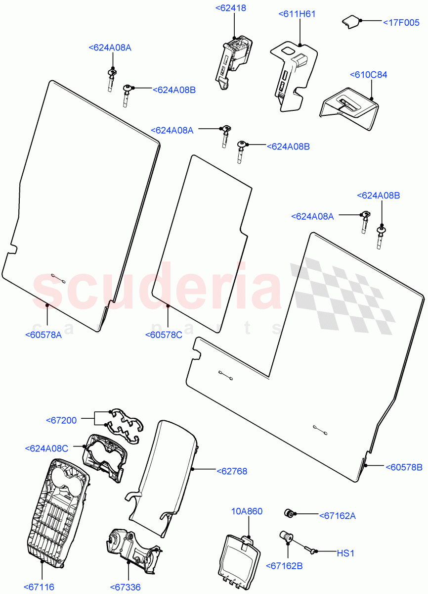 Rear Seat Back(Itatiaia (Brazil),With 60/40 Manual Fold Thru Rr Seat)((V)FROMGT000001) of Land Rover Land Rover Discovery Sport (2015+) [2.0 Turbo Petrol AJ200P]