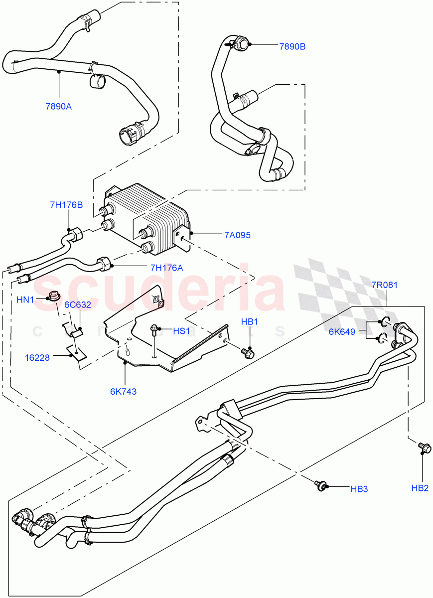 Transmission Cooling Systems(3.0 V6 D Gen2 Twin Turbo,8 Speed Auto Trans ZF 8HP70 4WD,3.0L DOHC GDI SC V6 PETROL)((V)FROMEA000001) of Land Rover Land Rover Discovery 4 (2010-2016) [3.0 Diesel 24V DOHC TC]