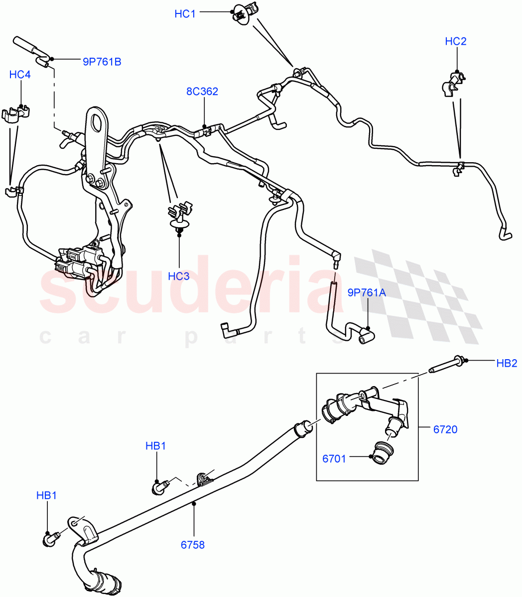 Emission Control - Crankcase(3.6L V8 32V DOHC EFi Diesel Lion)((V)FROMAA000001) of Land Rover Land Rover Range Rover Sport (2010-2013) [3.6 V8 32V DOHC EFI Diesel]