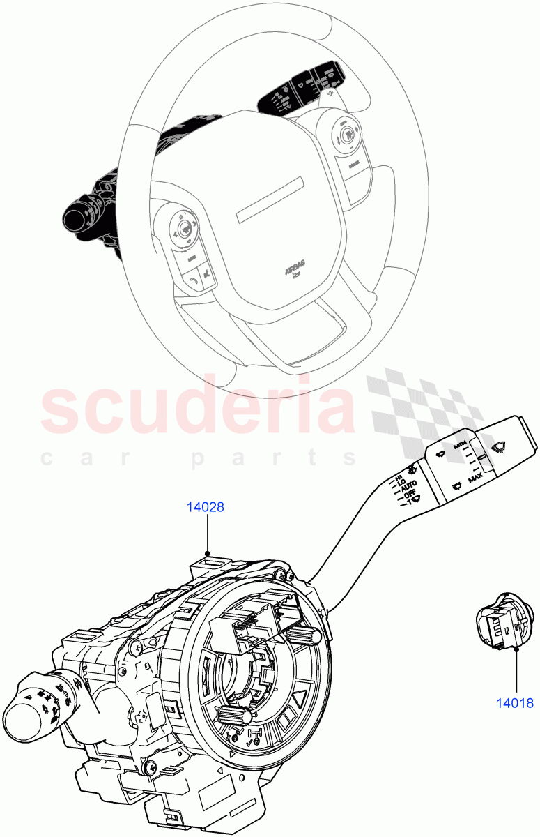 Switches (Steering Column) (Halewood (UK)) of Land Rover Land Rover Range Rover Evoque (2019+) [1.5 I3 Turbo Petrol AJ20P3]