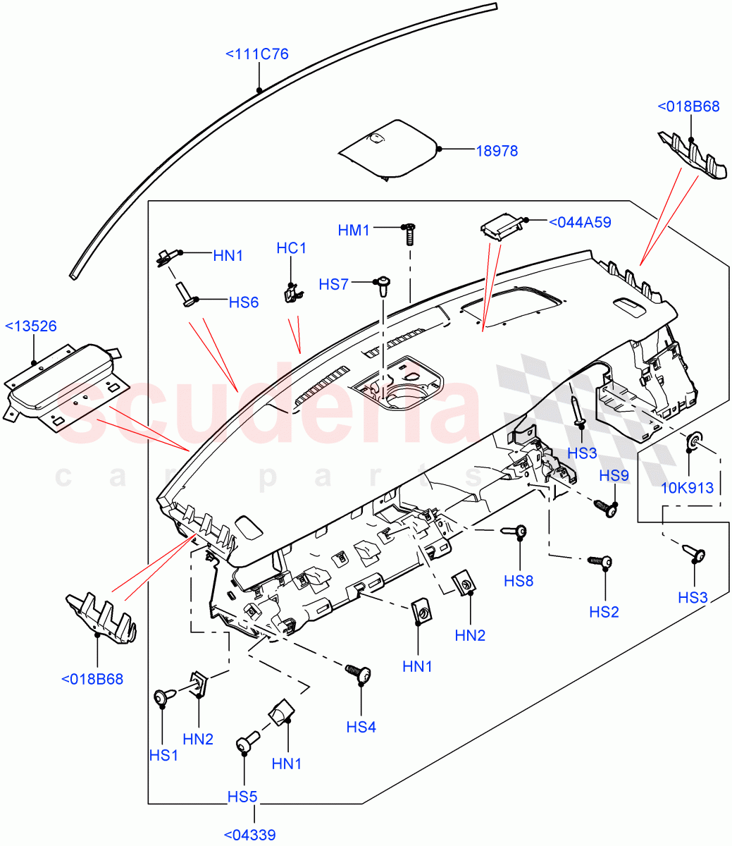 Instrument Panel (Upper, External) (Halewood (UK)) ((V) TOKH999999) of Land Rover Land Rover Discovery Sport (2015+) [2.2 Single Turbo Diesel]