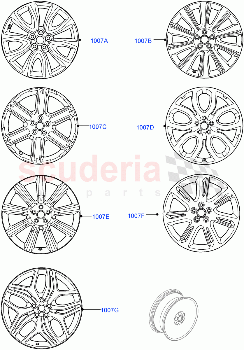Wheels (Changsu (China)) ((V) FROMEG000001) of Land Rover Land Rover Range Rover Evoque (2012-2018) [2.2 Single Turbo Diesel]