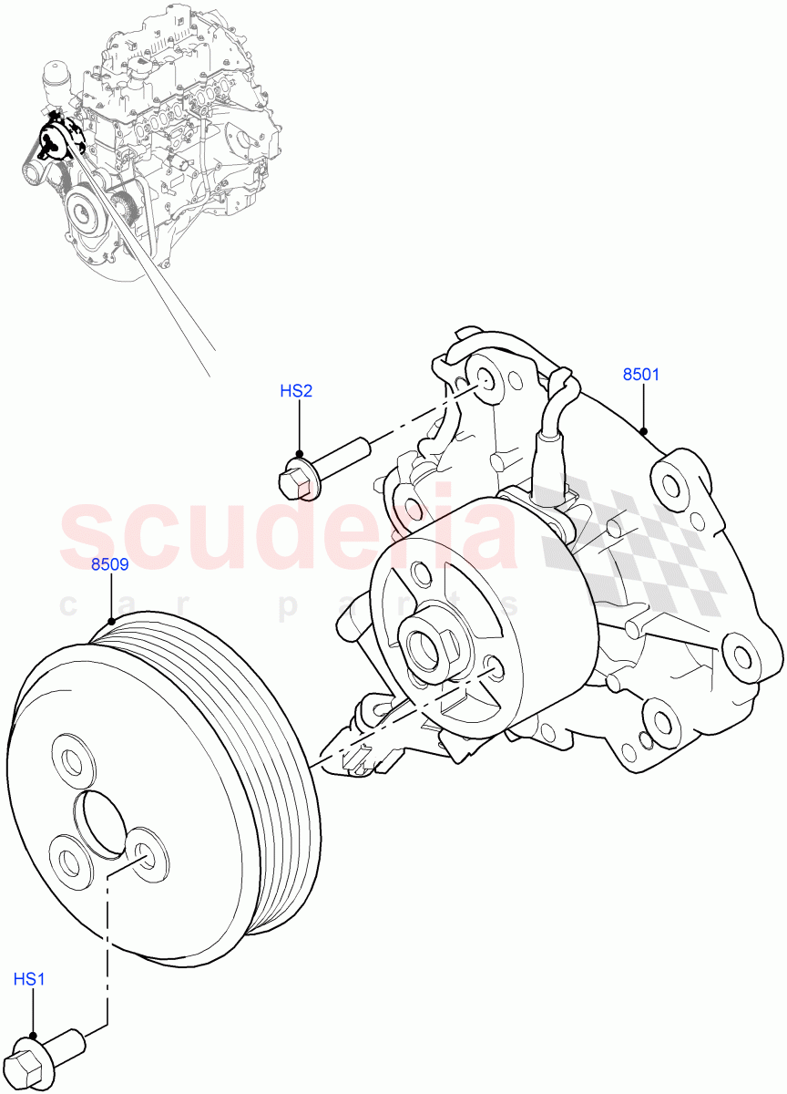 Water Pump(Main Unit)(2.0L AJ21D4 Diesel Mid)((V)FROMMA000001) of Land Rover Land Rover Range Rover Velar (2017+) [2.0 Turbo Diesel AJ21D4]