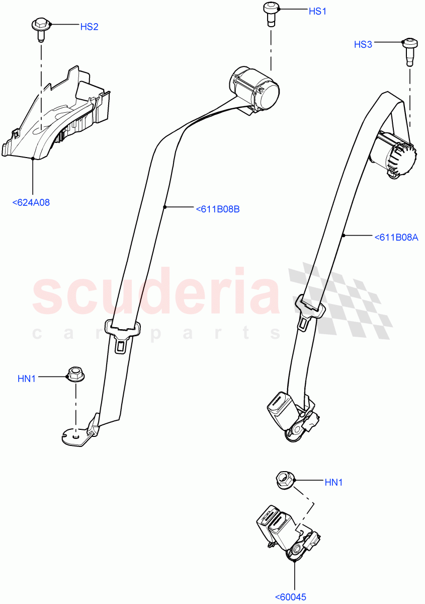 Rear Seat Belts(Changsu (China))((V)FROMEG000001) of Land Rover Land Rover Range Rover Evoque (2012-2018) [2.2 Single Turbo Diesel]