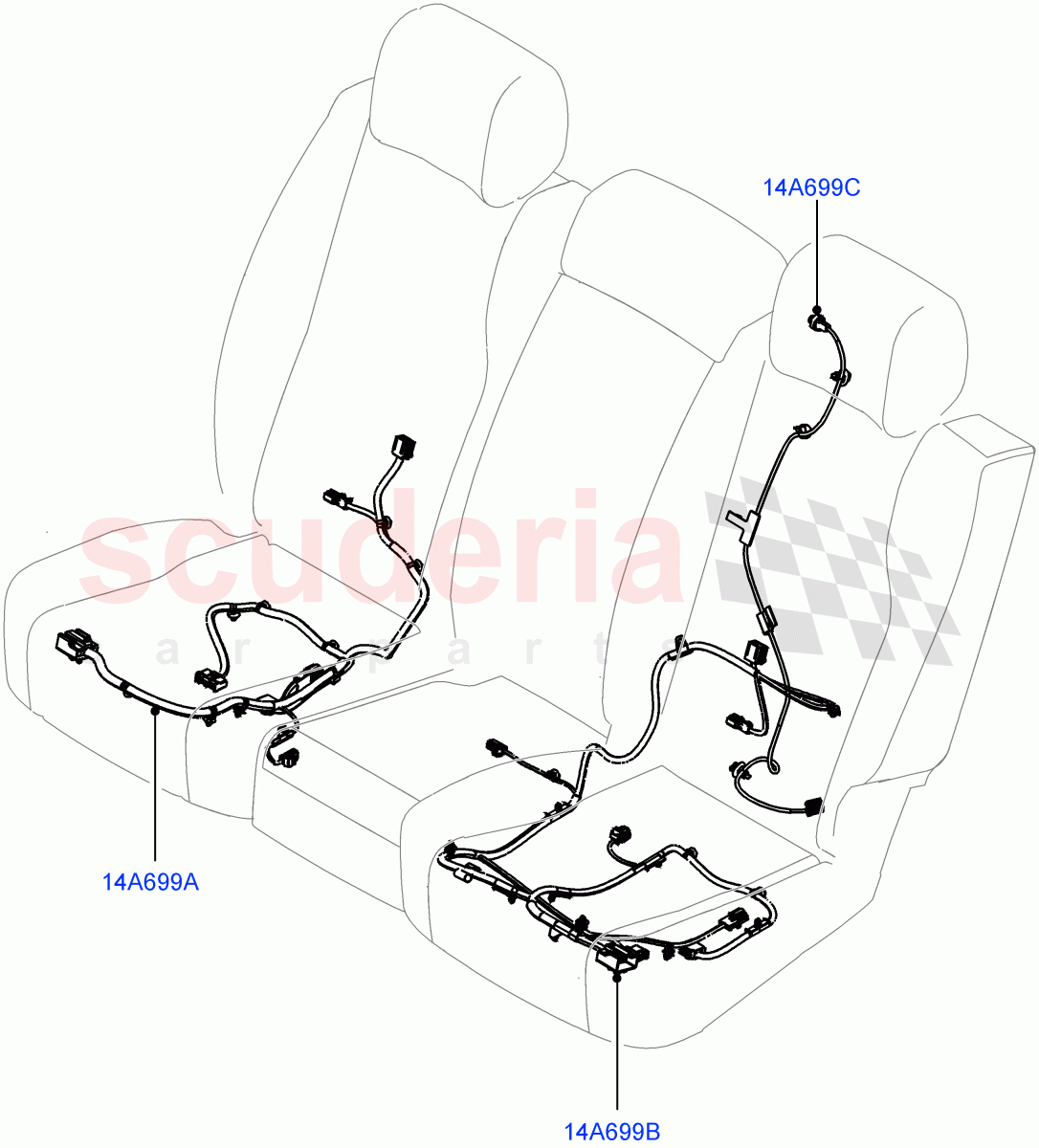 Wiring - Seats(Rear Seats) of Land Rover Land Rover Defender (2020+) [3.0 I6 Turbo Petrol AJ20P6]