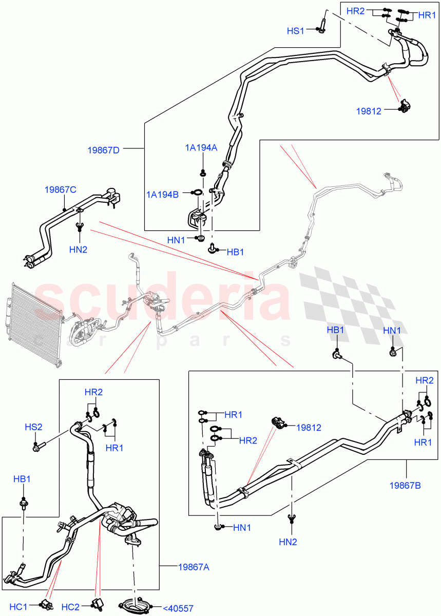 Air Conditioning Condensr/Compressr(Premium Air Conditioning-Front/Rear,Electric Engine Battery-MHEV)((V)FROMKA000001) of Land Rover Land Rover Range Rover (2012-2021) [5.0 OHC SGDI NA V8 Petrol]