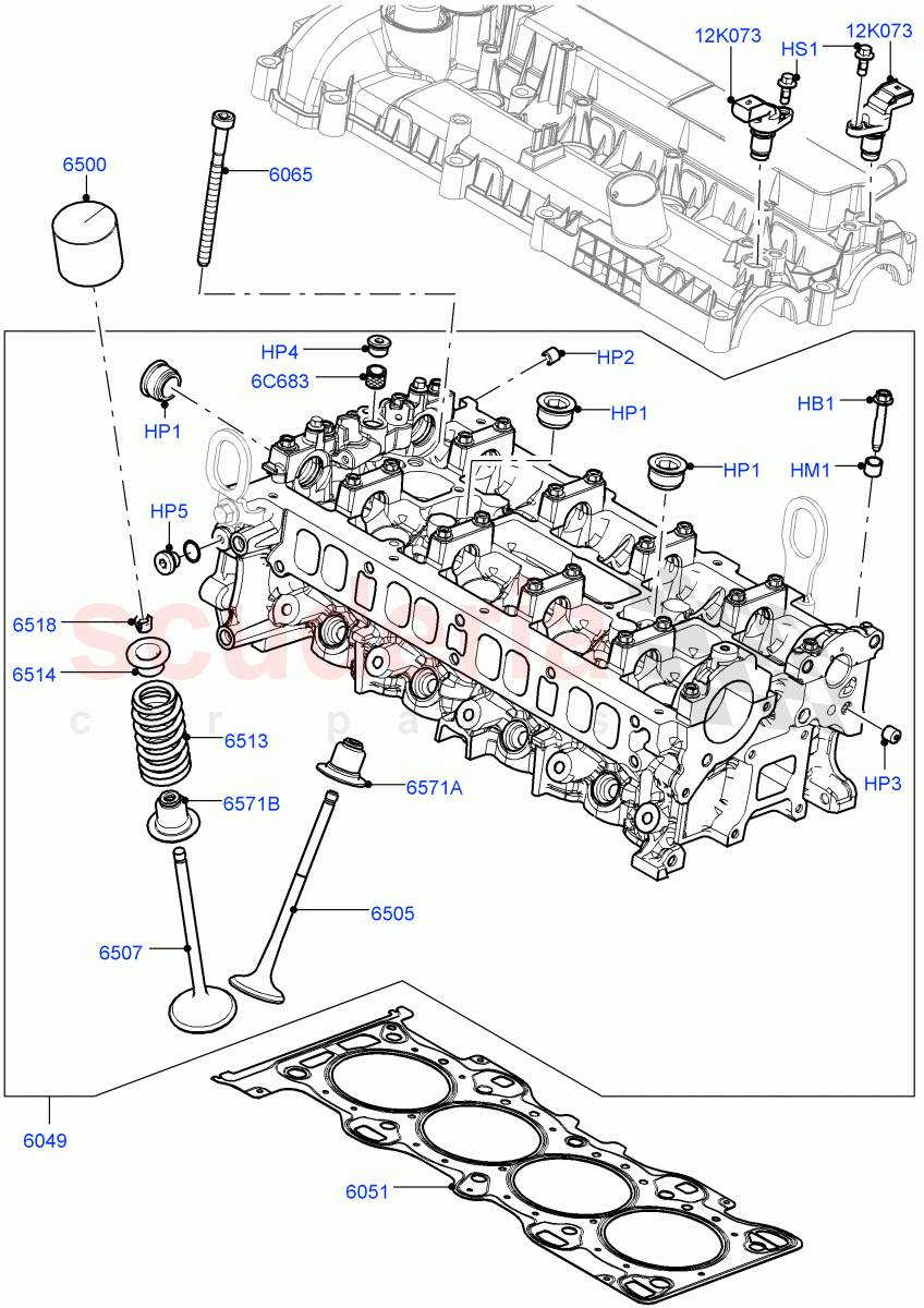 Cylinder Head (2.0L 16V TIVCT T/C 240PS Petrol, Changsu (China)) ((V) FROMEG000001) of Land Rover Land Rover Discovery Sport (2015+) [2.0 Turbo Petrol GTDI]