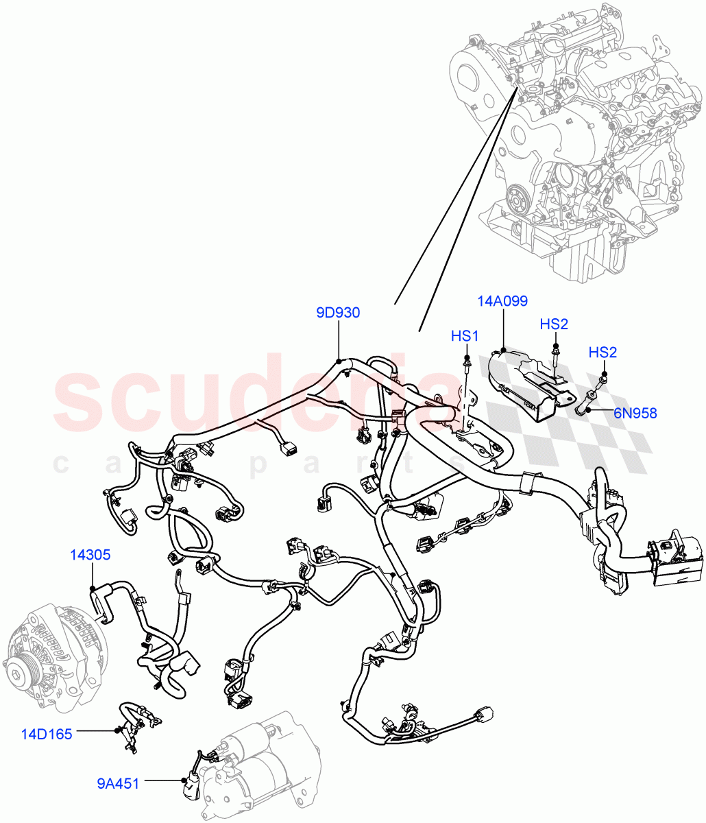 Electrical Wiring - Engine And Dash(3.0L 24V V6 Turbo Diesel Std Flow,3.0L 24V DOHC V6 TC Diesel) of Land Rover Land Rover Range Rover Sport (2014+) [2.0 Turbo Diesel]