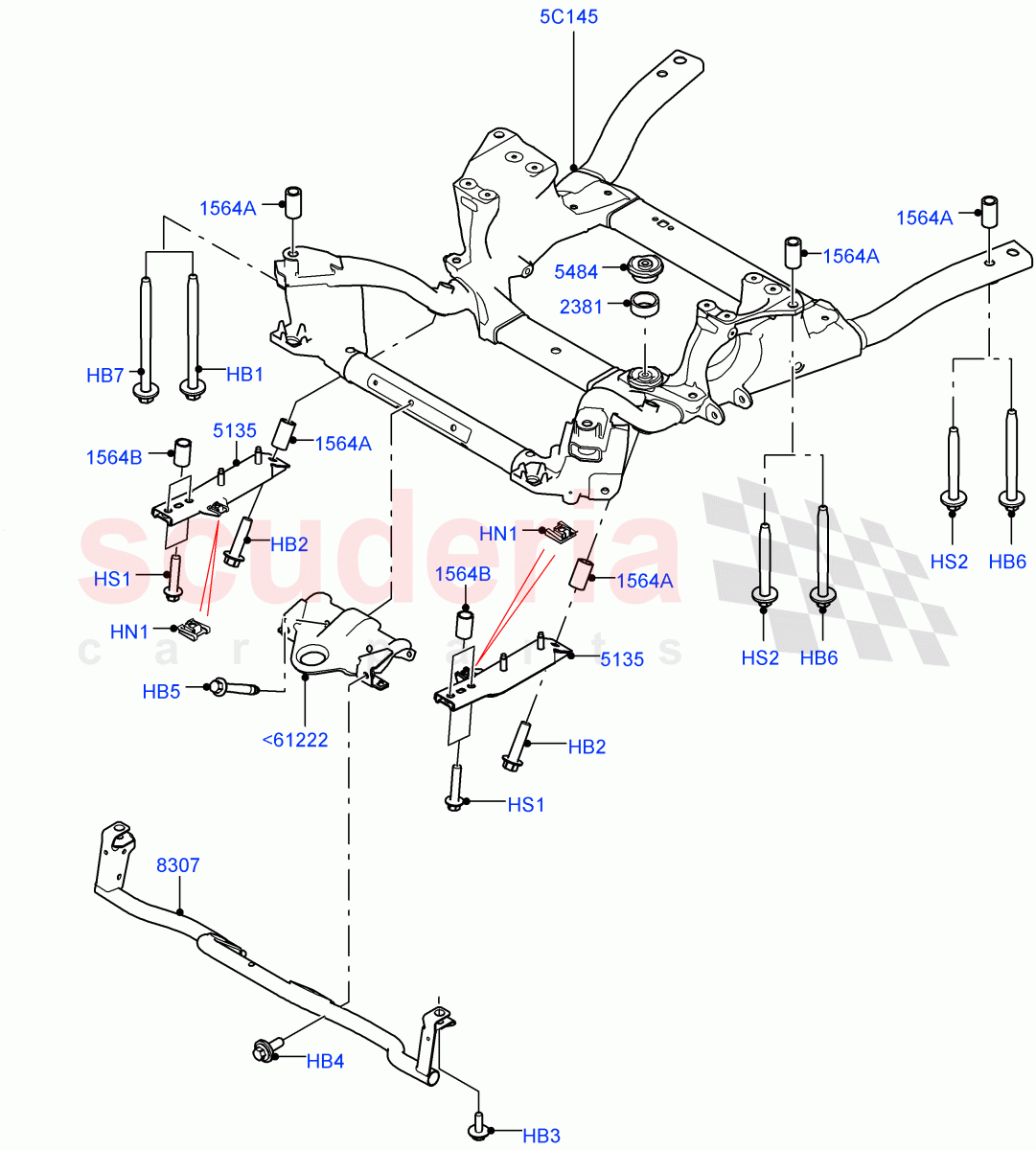 Front Cross Member & Stabilizer Bar(Crossmember)((V)TOHA999999) of Land Rover Land Rover Range Rover (2012-2021) [3.0 I6 Turbo Petrol AJ20P6]