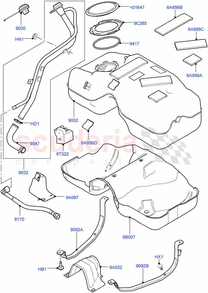 Fuel Tank & Related Parts (2.0L 16V TIVCT T/C Gen2 Petrol, Halewood (UK), 2.0L 16V TIVCT T/C 240PS Petrol) of Land Rover Land Rover Discovery Sport (2015+) [2.0 Turbo Petrol GTDI]
