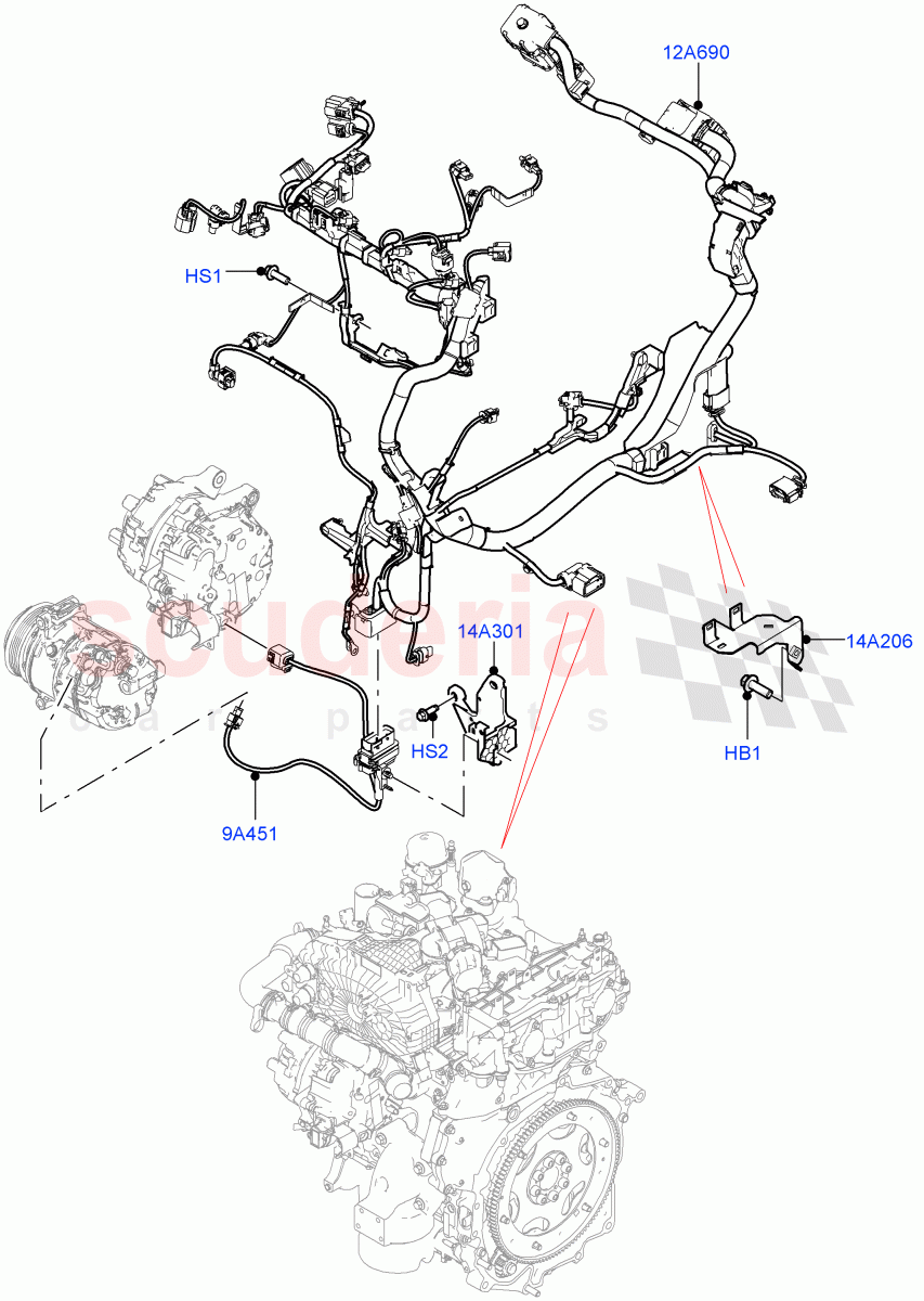 Electrical Wiring - Engine And Dash(Engine)(1.5L AJ20P3 Petrol High,Halewood (UK))((V)FROMMH000001) of Land Rover Land Rover Discovery Sport (2015+) [1.5 I3 Turbo Petrol AJ20P3]