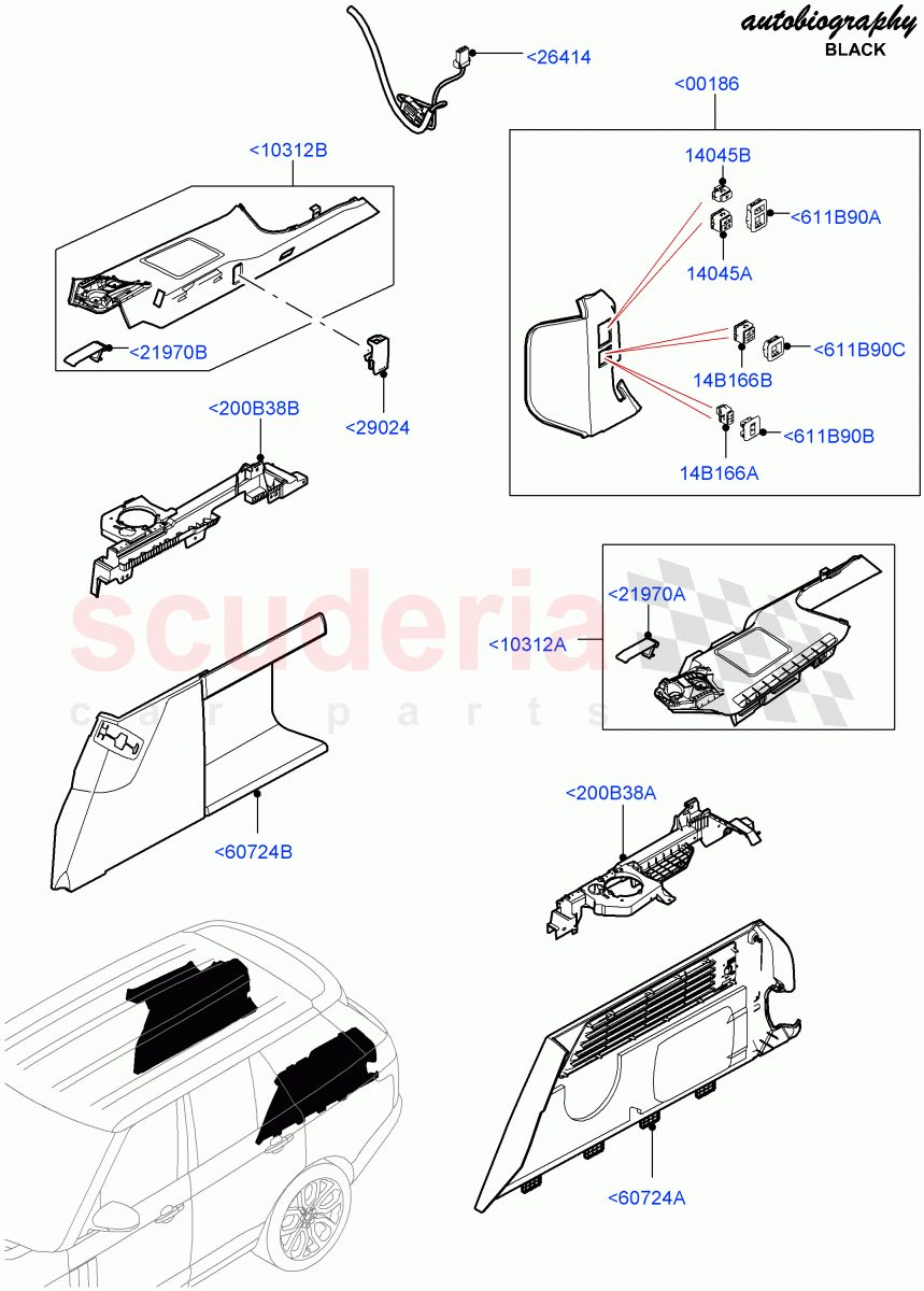 Side Trim (Autobiography Black / SV Autobiography, Luggage Compartment) (With 2 Rear Small Individual Seats) ((V) FROMJA000001) of Land Rover Land Rover Range Rover (2012-2021) [5.0 OHC SGDI SC V8 Petrol]