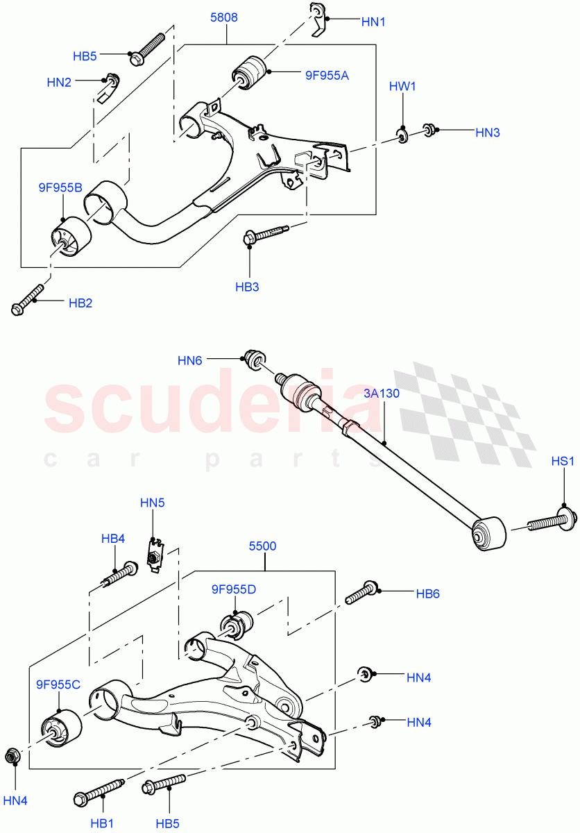 Rear Knuckle And Suspension Arms (Rear Lower And Upper Arms) ((V) FROMAA000001) of Land Rover Land Rover Discovery 4 (2010-2016) [3.0 Diesel 24V DOHC TC]