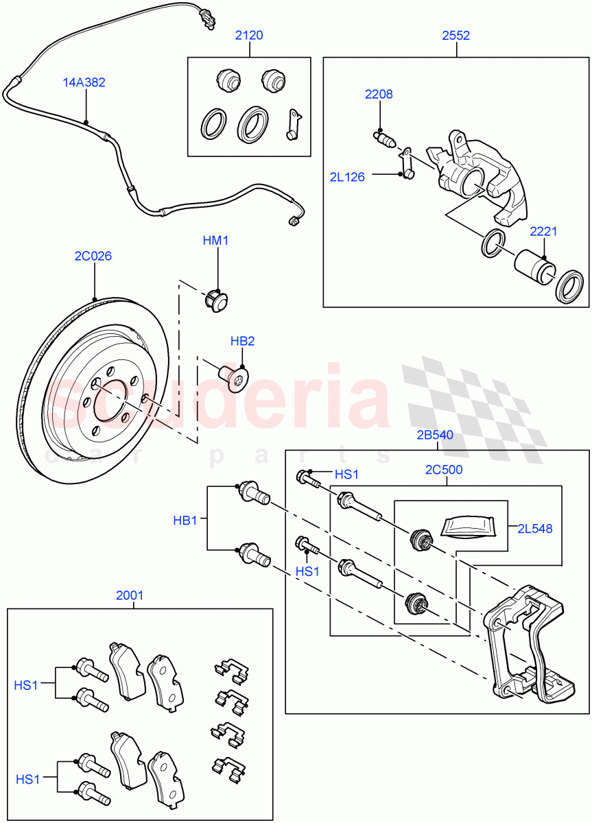 Rear Brake Discs And Calipers(With Four Corner Air Suspension)((V)FROMDA000001) of Land Rover Land Rover Discovery 4 (2010-2016) [2.7 Diesel V6]