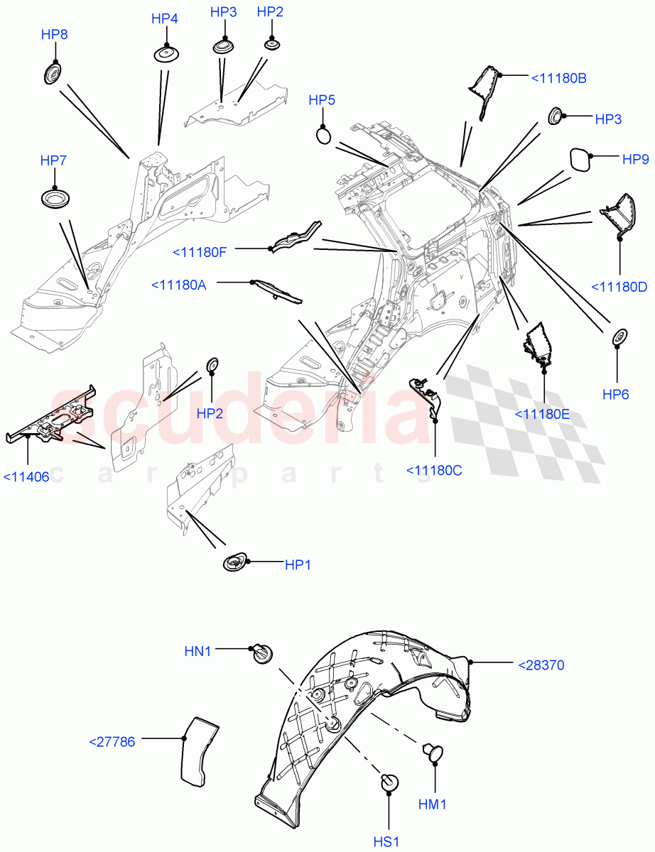 Side Panels - Inner(Wheelarch, Middle - Rear, Inner - Rear) of Land Rover Land Rover Range Rover (2012-2021) [3.0 I6 Turbo Diesel AJ20D6]