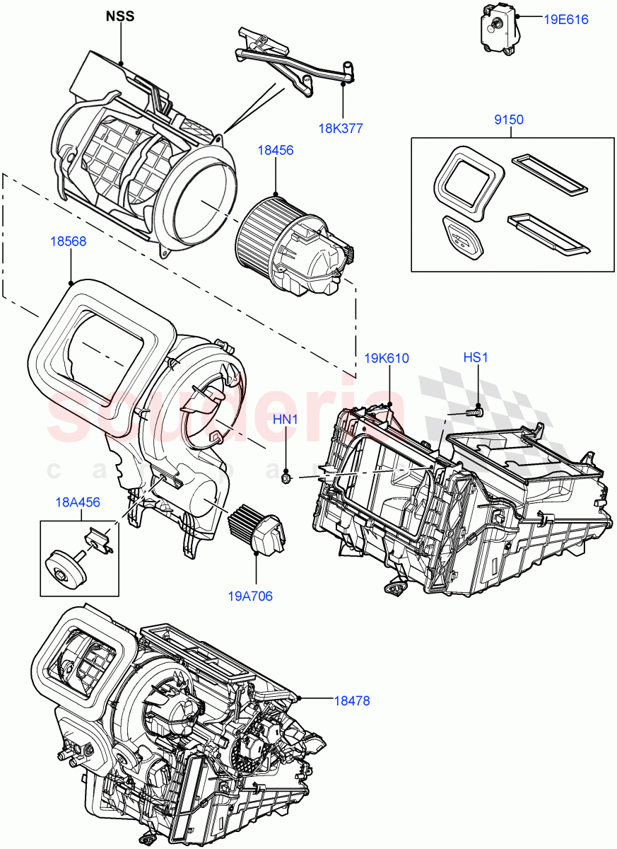 Heater/Air Cond.External Components (Itatiaia (Brazil)) ((V) FROMGT000001) of Land Rover Land Rover Range Rover Evoque (2012-2018) [2.2 Single Turbo Diesel]