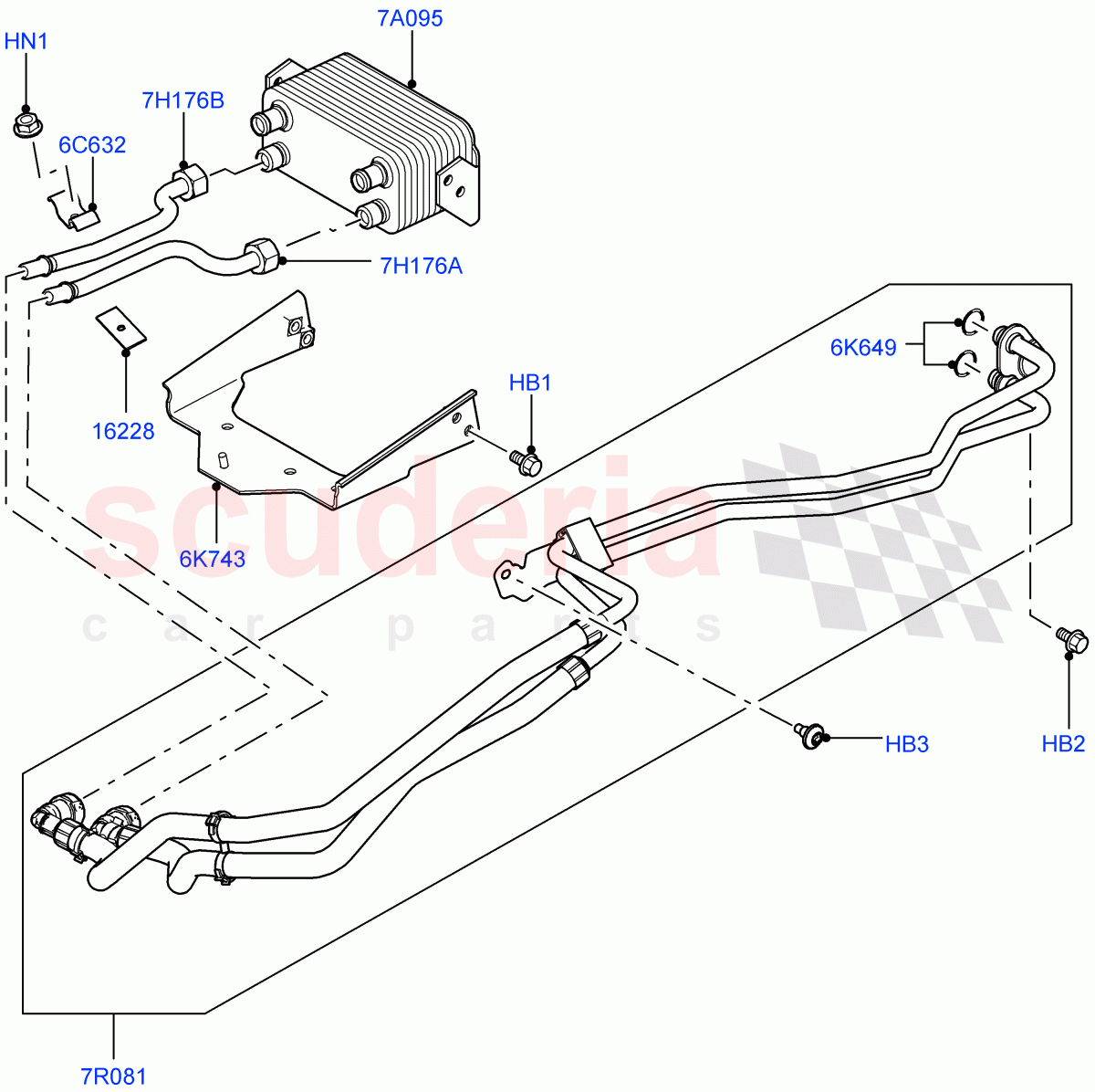 Transmission Cooling Systems(5.0L OHC SGDI SC V8 Petrol - AJ133,6 Speed Auto Transmission ZF 6HP28,5.0L OHC SGDI NA V8 Petrol - AJ133)((V)FROMAA000001) of Land Rover Land Rover Range Rover Sport (2010-2013) [3.0 Diesel 24V DOHC TC]