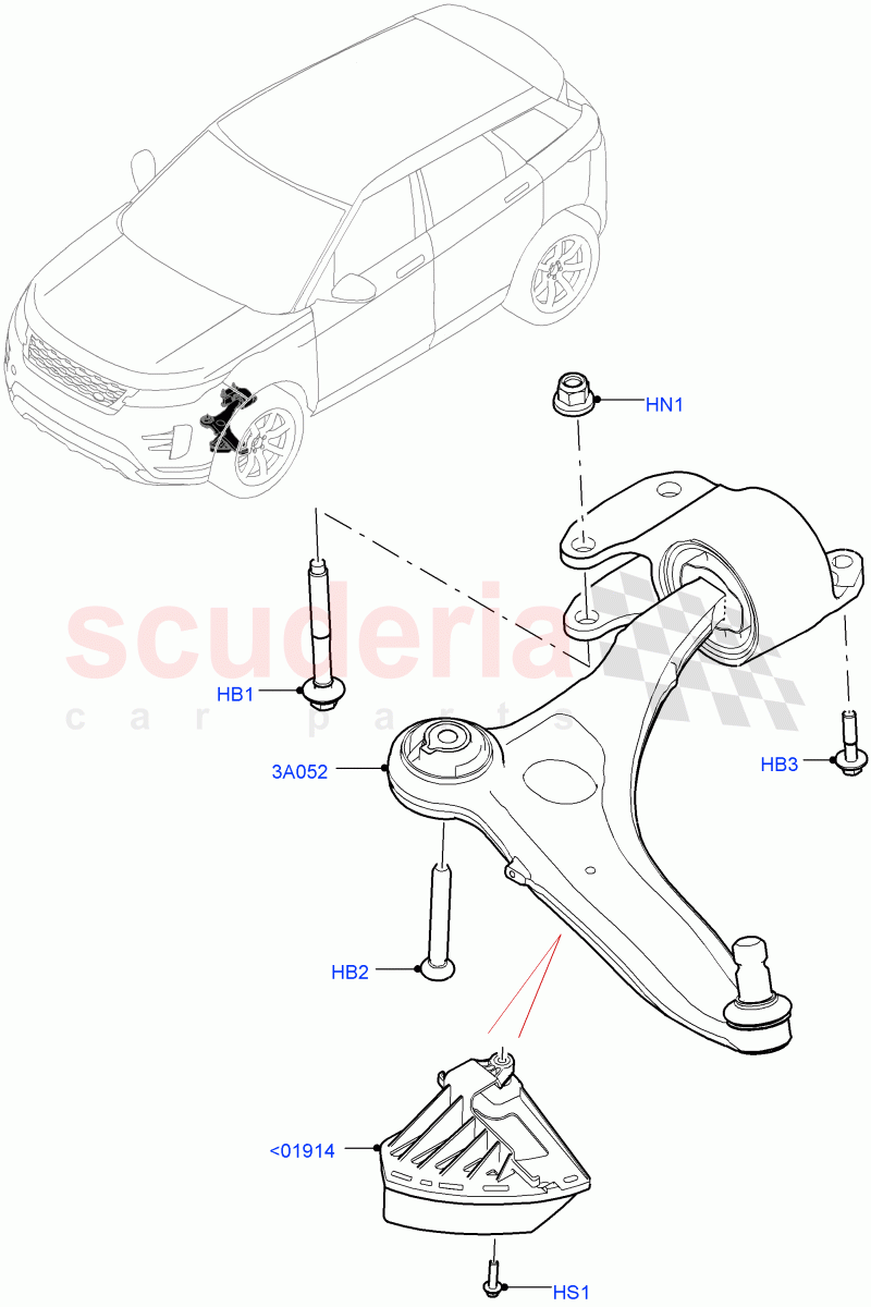 Front Suspension Arms(Halewood (UK)) of Land Rover Land Rover Range Rover Evoque (2019+) [2.0 Turbo Petrol AJ200P]