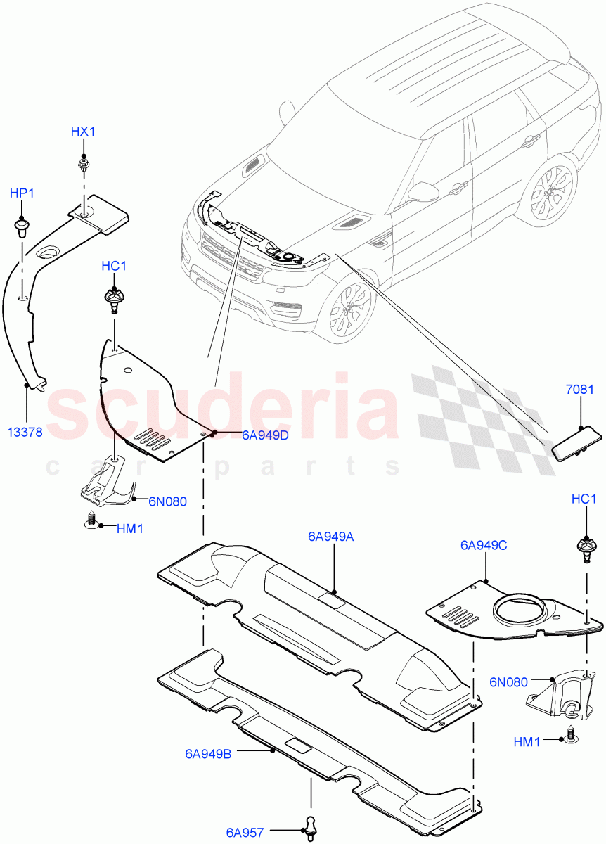 Engine Compartment - Covers of Land Rover Land Rover Range Rover Sport (2014+) [3.0 Diesel 24V DOHC TC]