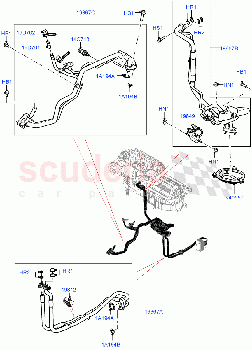 Air Conditioning System (2.0L AJ200P Hi PHEV, RHD) of Land Rover Land Rover Defender (2020+) [3.0 I6 Turbo Petrol AJ20P6]