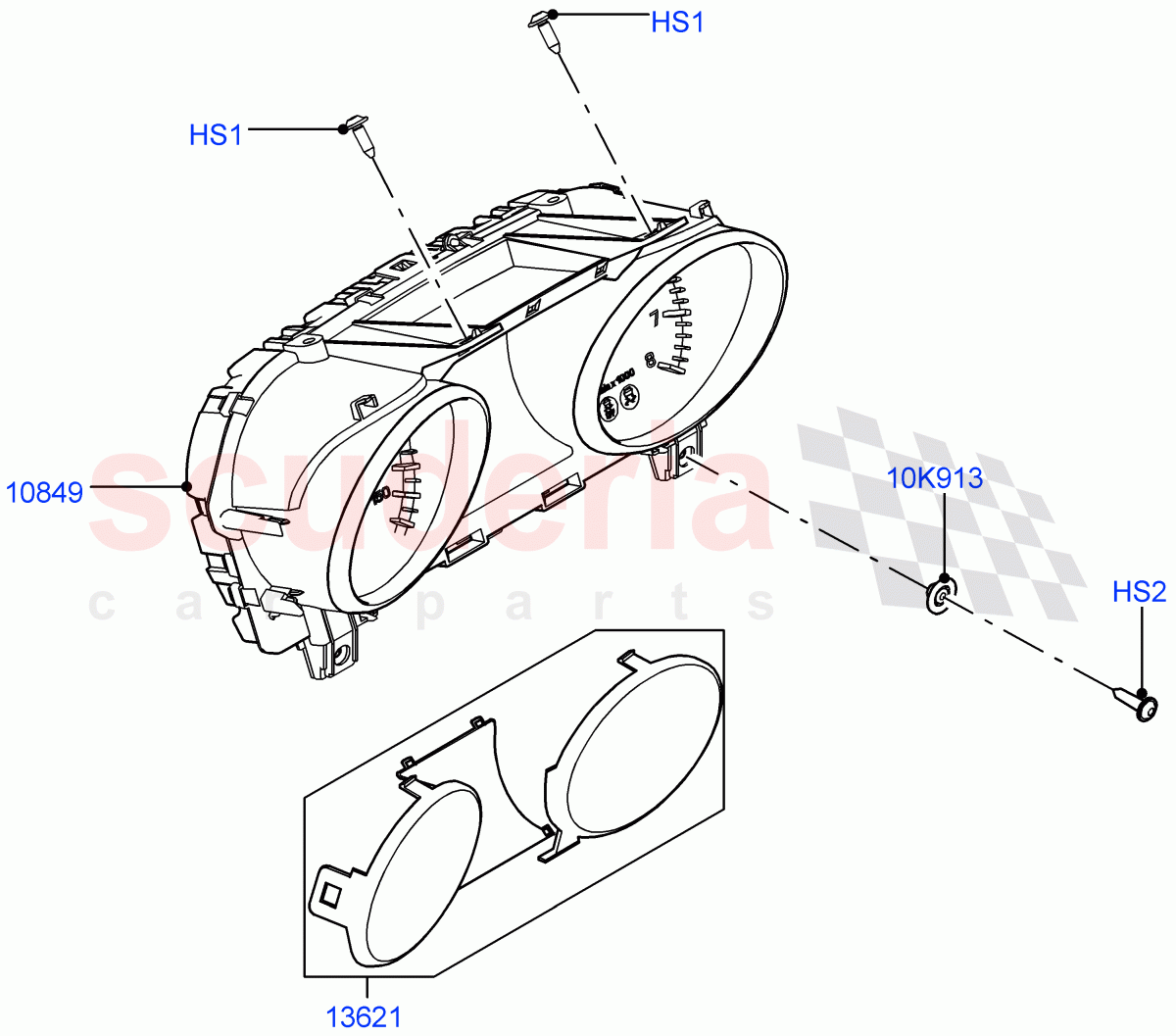 Instrument Cluster(Halewood (UK))((V)TOKH999999) of Land Rover Land Rover Discovery Sport (2015+) [1.5 I3 Turbo Petrol AJ20P3]