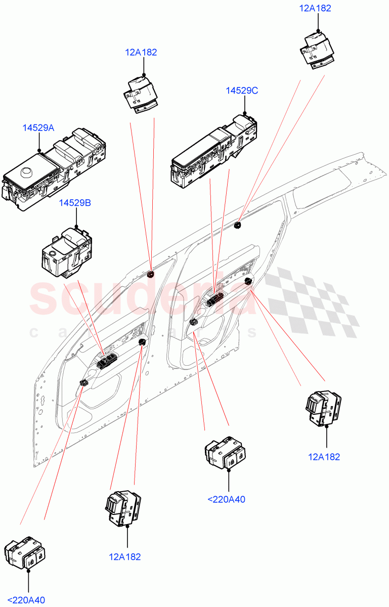 Switches(Front And Rear Doors) of Land Rover Land Rover Range Rover (2022+) [3.0 I6 Turbo Petrol AJ20P6]