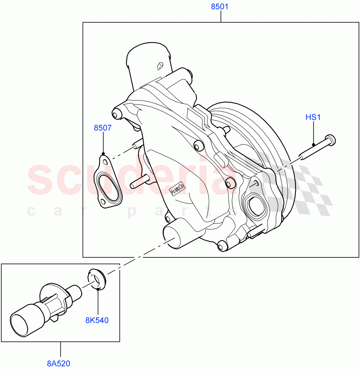 Water Pump(Main Unit)(5.0L OHC SGDI SC V8 Petrol - AJ133,5.0 Petrol AJ133 DOHC CDA,5.0L P AJ133 DOHC CDA S/C Enhanced)((V)FROMAA000001) of Land Rover Land Rover Range Rover (2010-2012) [5.0 OHC SGDI SC V8 Petrol]