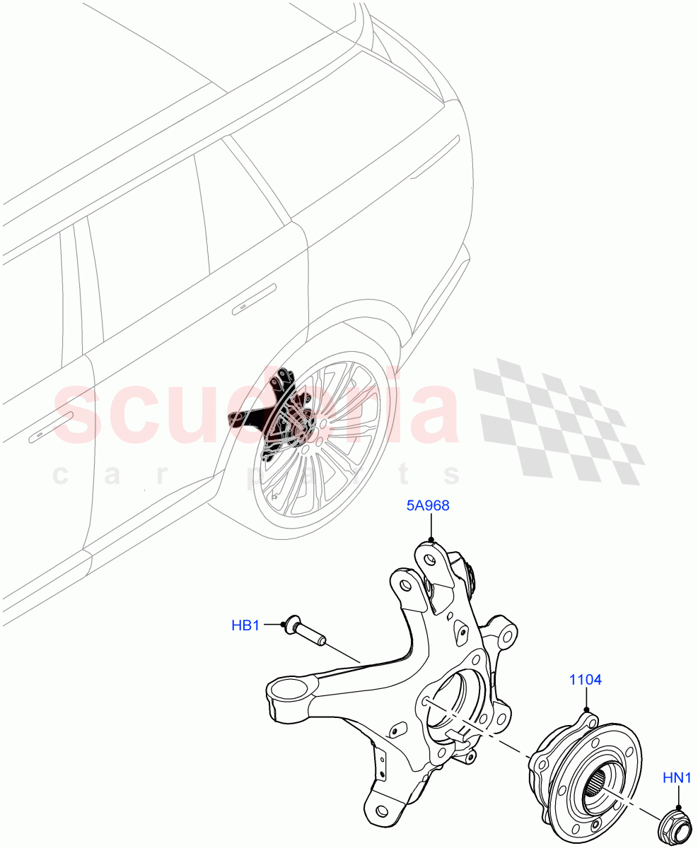 Rear Knuckle And Hub of Land Rover Land Rover Range Rover (2022+) [4.4 V8 Turbo Petrol NC10]