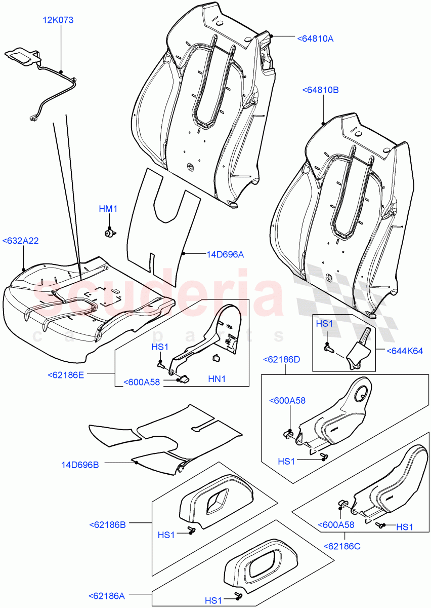 Front Seat Pads/Valances & Heating(Halewood (UK),Seat - Standard)((V)TOFH999999) of Land Rover Land Rover Range Rover Evoque (2012-2018) [2.0 Turbo Petrol GTDI]