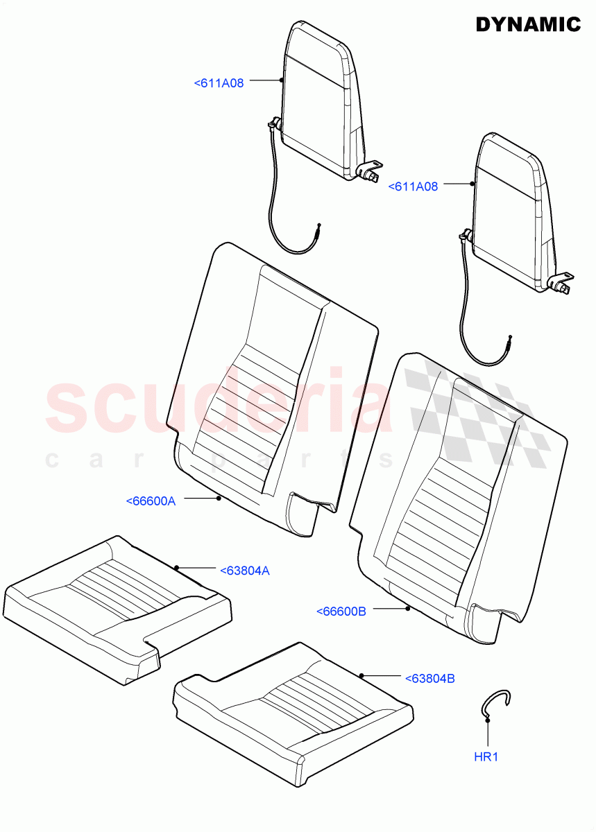 Rear Seat Covers(Dynamic Pack)(Windsor Sport Leather Perforated,Halewood (UK),Third Row Dual Individual Seat,Taurus Leather Sport Perforated)((V)FROMGH000001) of Land Rover Land Rover Discovery Sport (2015+) [2.2 Single Turbo Diesel]