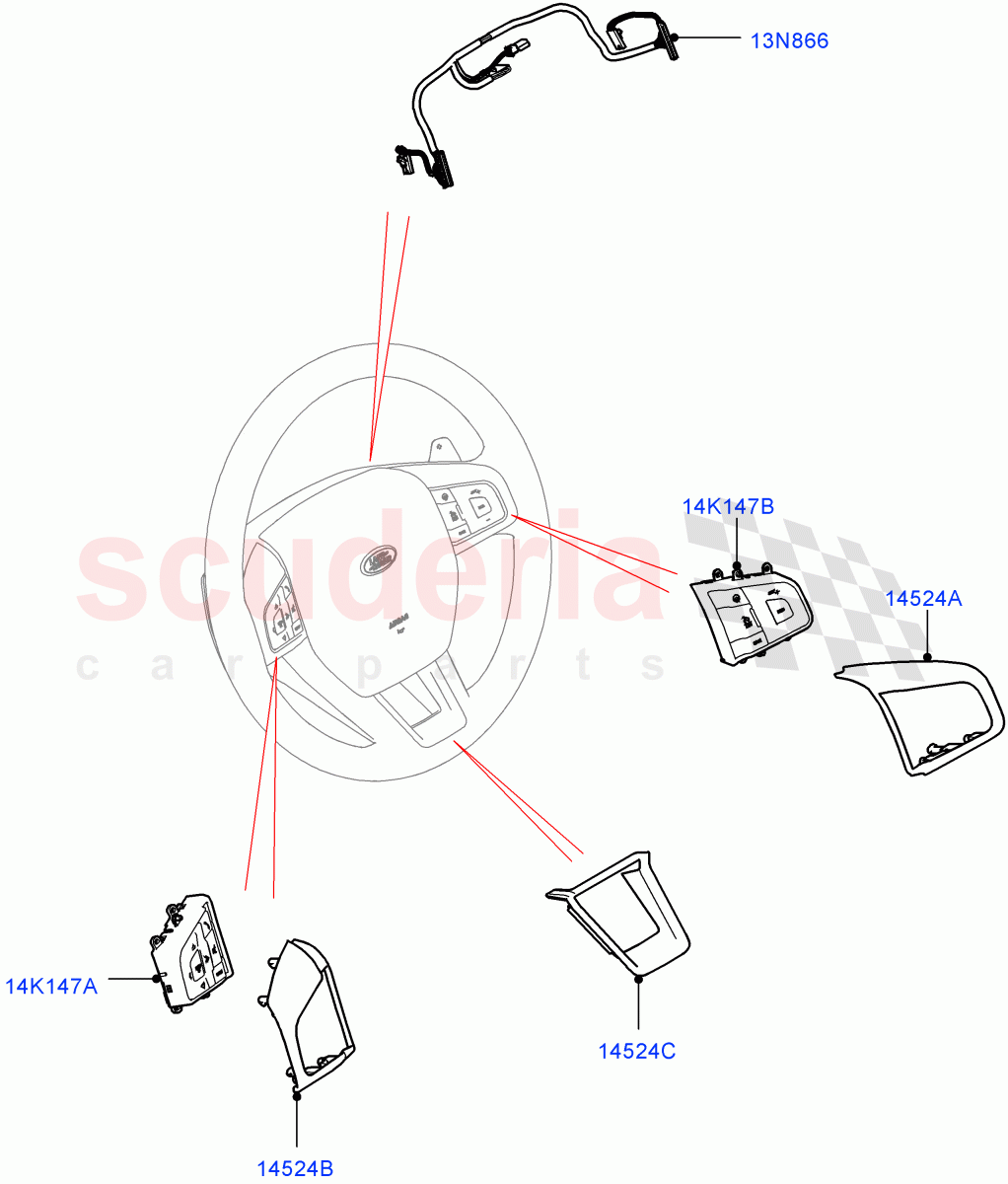 Switches(Steering Wheel)(Itatiaia (Brazil))((V)FROMGT000001) of Land Rover Land Rover Discovery Sport (2015+) [1.5 I3 Turbo Petrol AJ20P3]