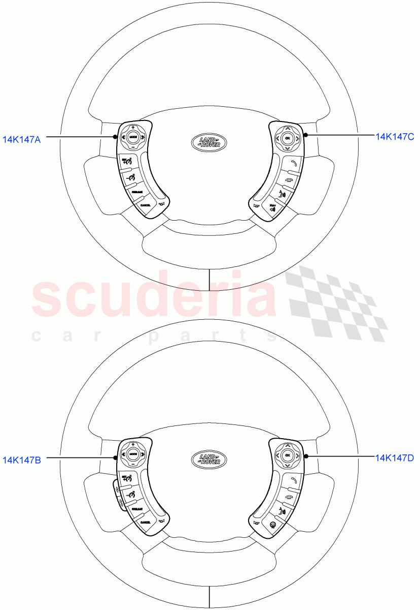 Switches(Steering Wheel)((V)FROMAA000001) of Land Rover Land Rover Range Rover (2010-2012) [3.6 V8 32V DOHC EFI Diesel]