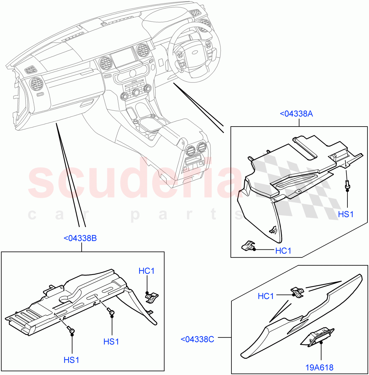 Instrument Panel(Lower)((V)FROMAA000001) of Land Rover Land Rover Discovery 4 (2010-2016) [3.0 Diesel 24V DOHC TC]